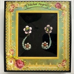 MICHAL NEGRIN Floral Drop Earrings